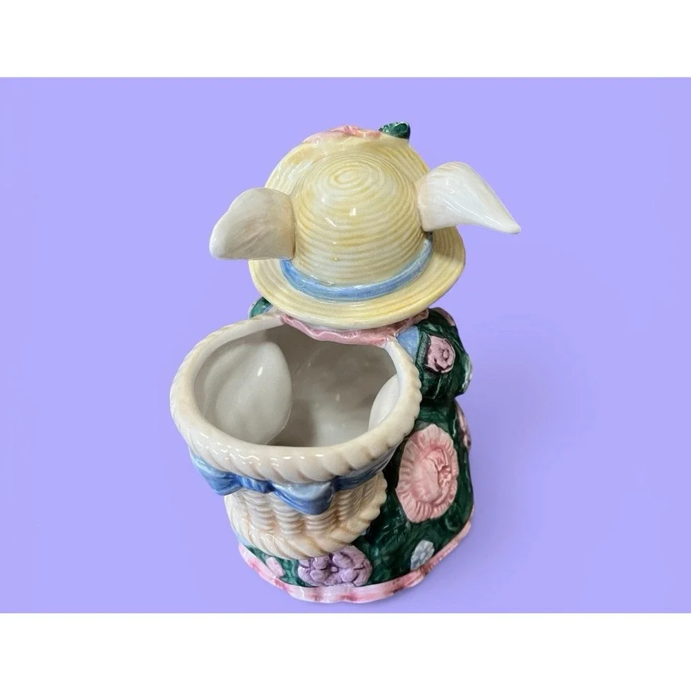 Fitz & Floyd Bloomer Bunny Rabbit Bud Vase Easter Spring Garden Cottagecore Pink